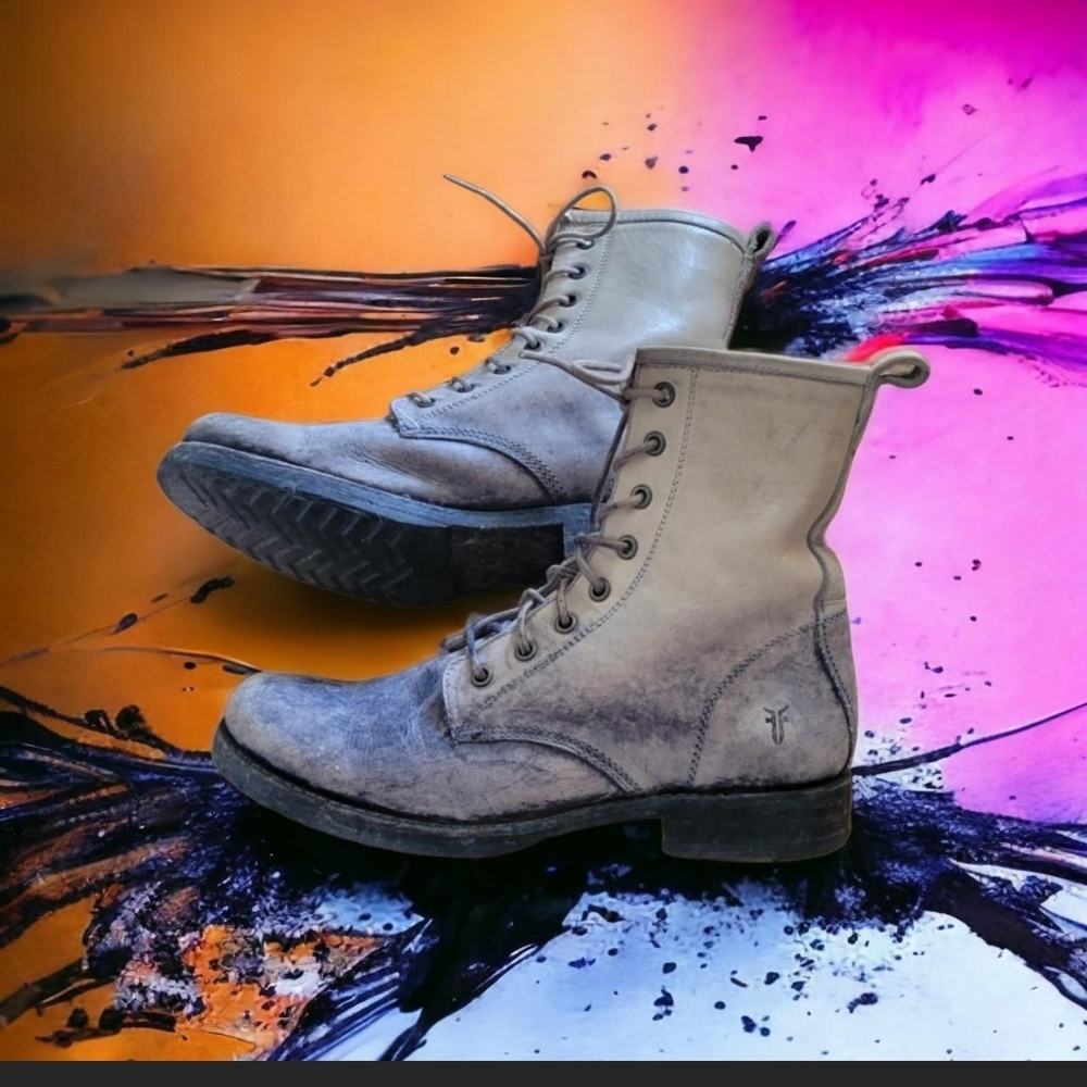 Men's Gray Leather Boots